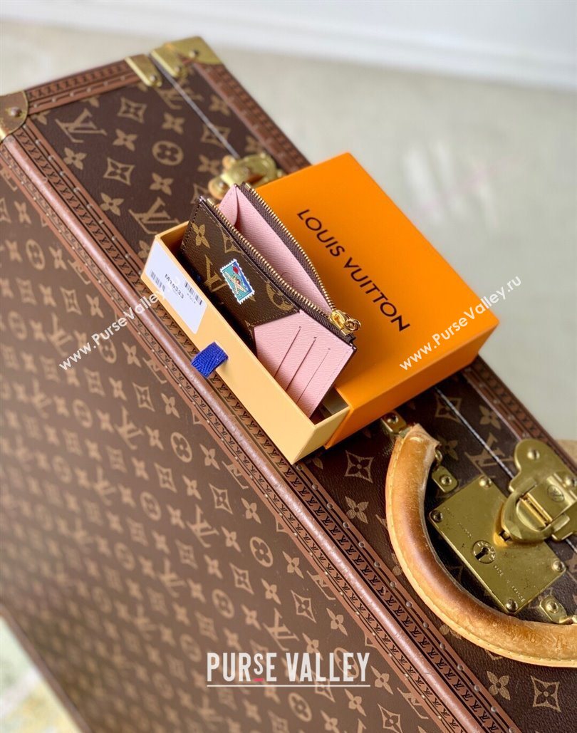 Louis Vuitton Vivenne Winter Holiday Romy Card Holder Monogram Canvas/Snowy Pearl Pink 2025 M15333 (KI-251125110)