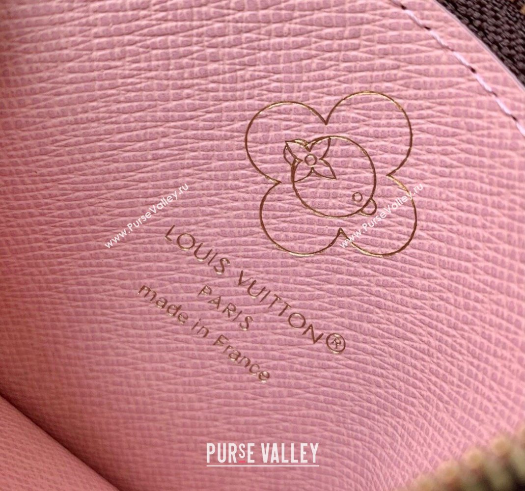 Louis Vuitton Vivenne Winter Holiday Romy Card Holder Monogram Canvas/Snowy Pearl Pink 2025 M15333 (KI-251125110)