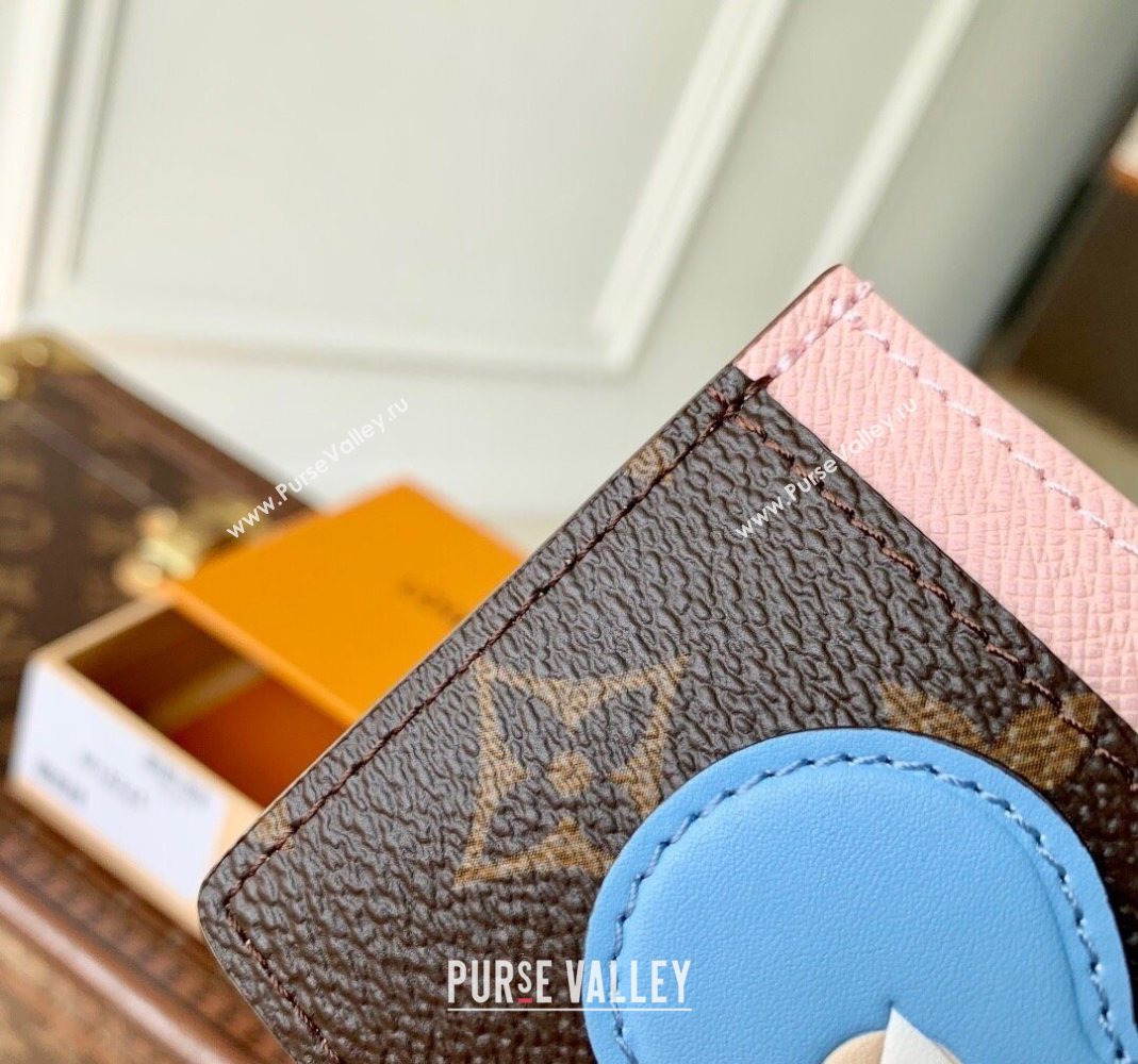 Louis Vuitton Vivienne Card Holder Monogram Canvas/Snowy Pearl Pink 2025 M15345 (KI-251125111)