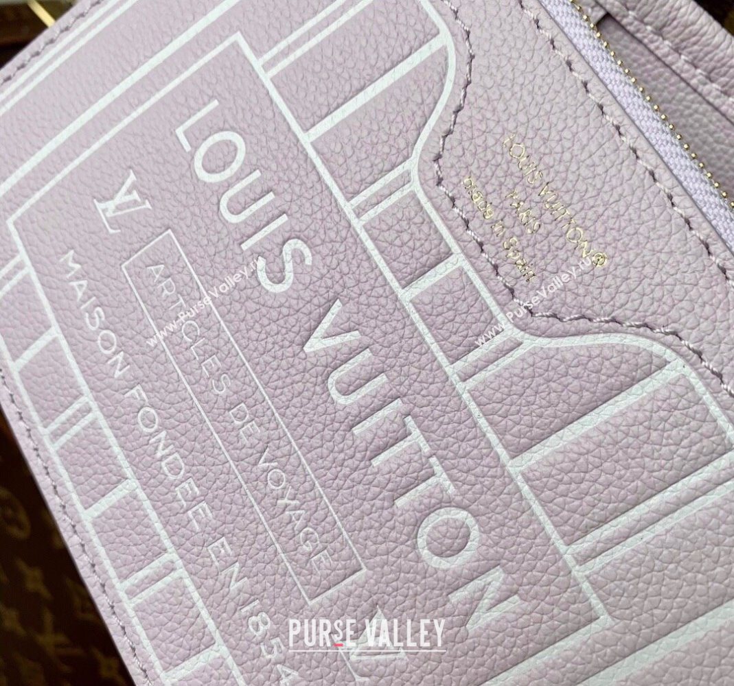 Louis Vuitton Neverfull Inside Out BB Tote Bag in Misty Lilac Purple Leather/Monogram Canvas 2025 M25656 (KI-251125090)