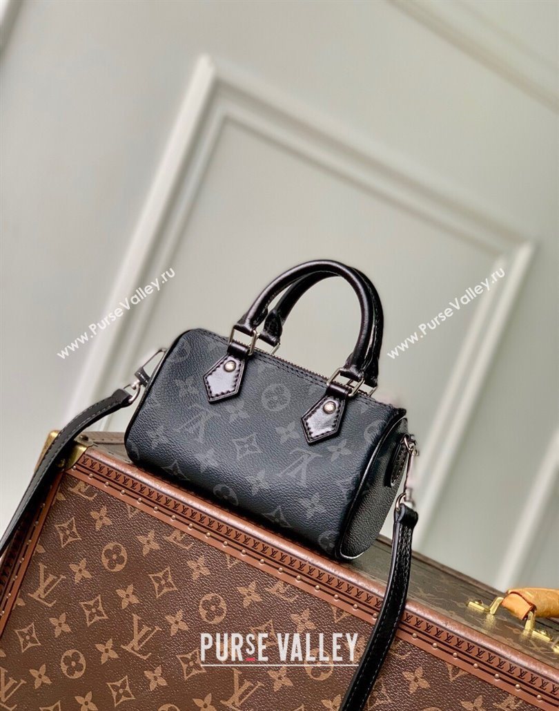 Louis Vuitton Nano Speedy Bag in Black Monogram Eclipse Canvas 2025 M26573 (KI-251125083)
