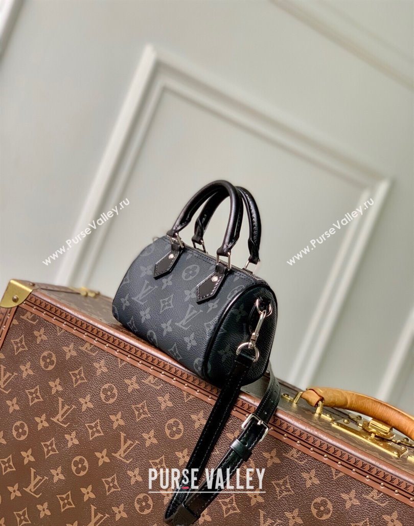 Louis Vuitton Nano Speedy Bag in Black Monogram Eclipse Canvas 2025 M26573 (KI-251125083)