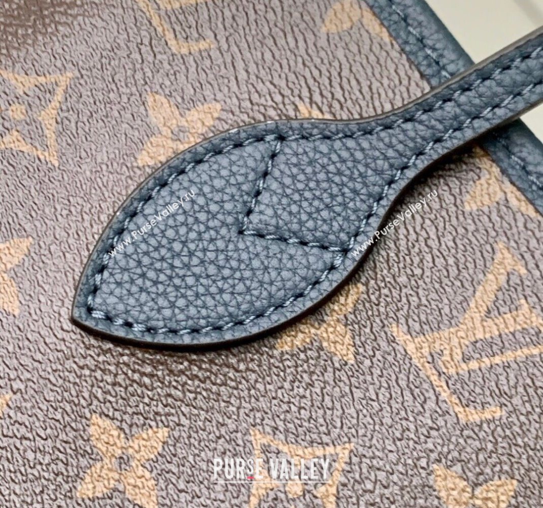 Louis Vuitton Neverfull Bandouliere Inside Out MM Tote bag Monogram Canvas/Navy Blue Leather 2025 M14994 (KI-251125088)