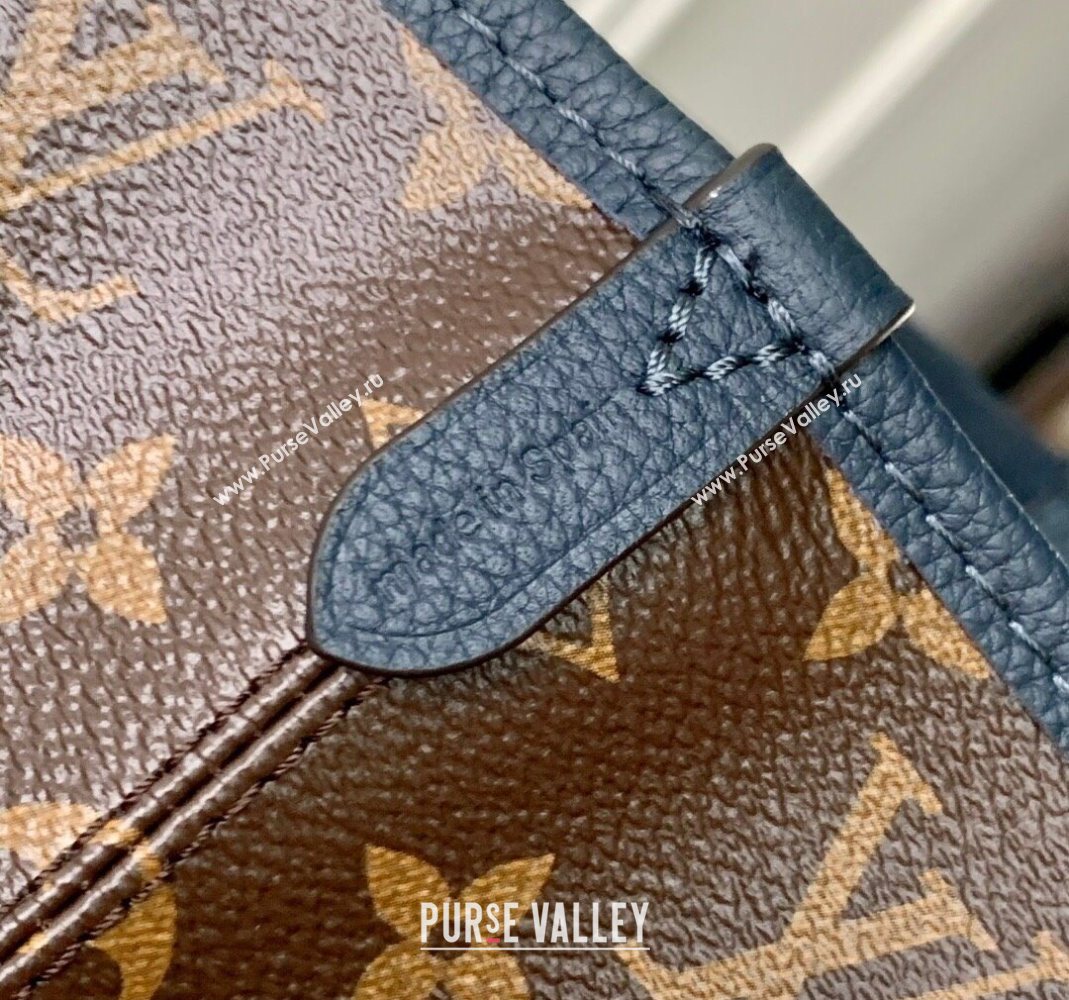 Louis Vuitton Neverfull Bandouliere Inside Out MM Tote bag Monogram Canvas/Navy Blue Leather 2025 M14994 (KI-251125088)