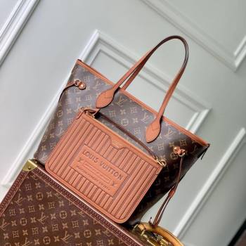 Louis Vuitton Neverfull Bandouliere Inside Out MM Tote bag Monogram Canvas/Tan Brown Leather 2025 M12061 (KI-251125087)