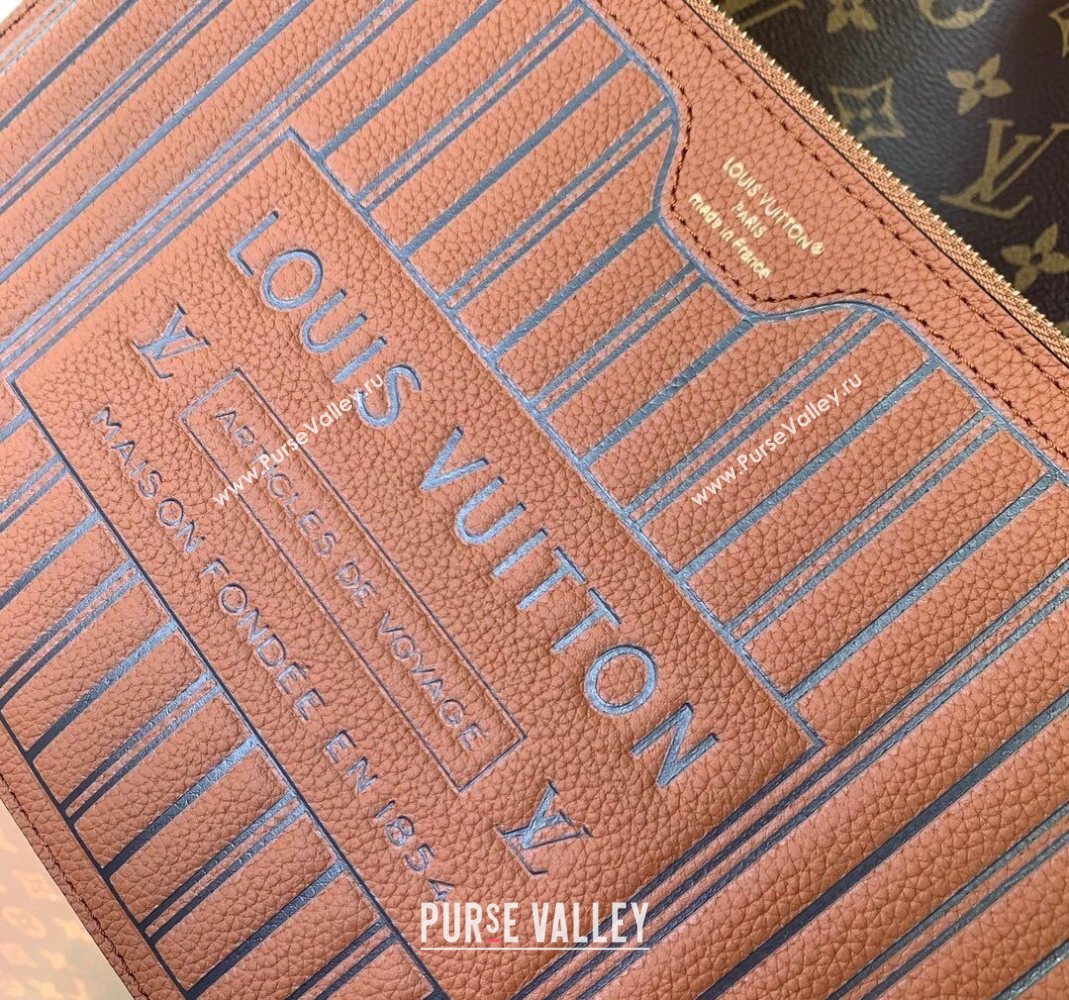 Louis Vuitton Neverfull Bandouliere Inside Out MM Tote bag Monogram Canvas/Tan Brown Leather 2025 M12061 (KI-251125087)