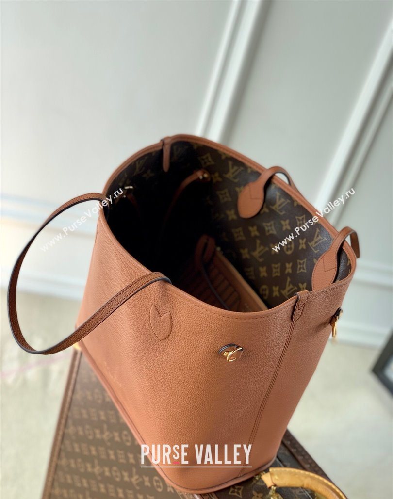 Louis Vuitton Neverfull Bandouliere Inside Out MM Tote bag Monogram Canvas/Tan Brown Leather 2025 M12061 (KI-251125087)