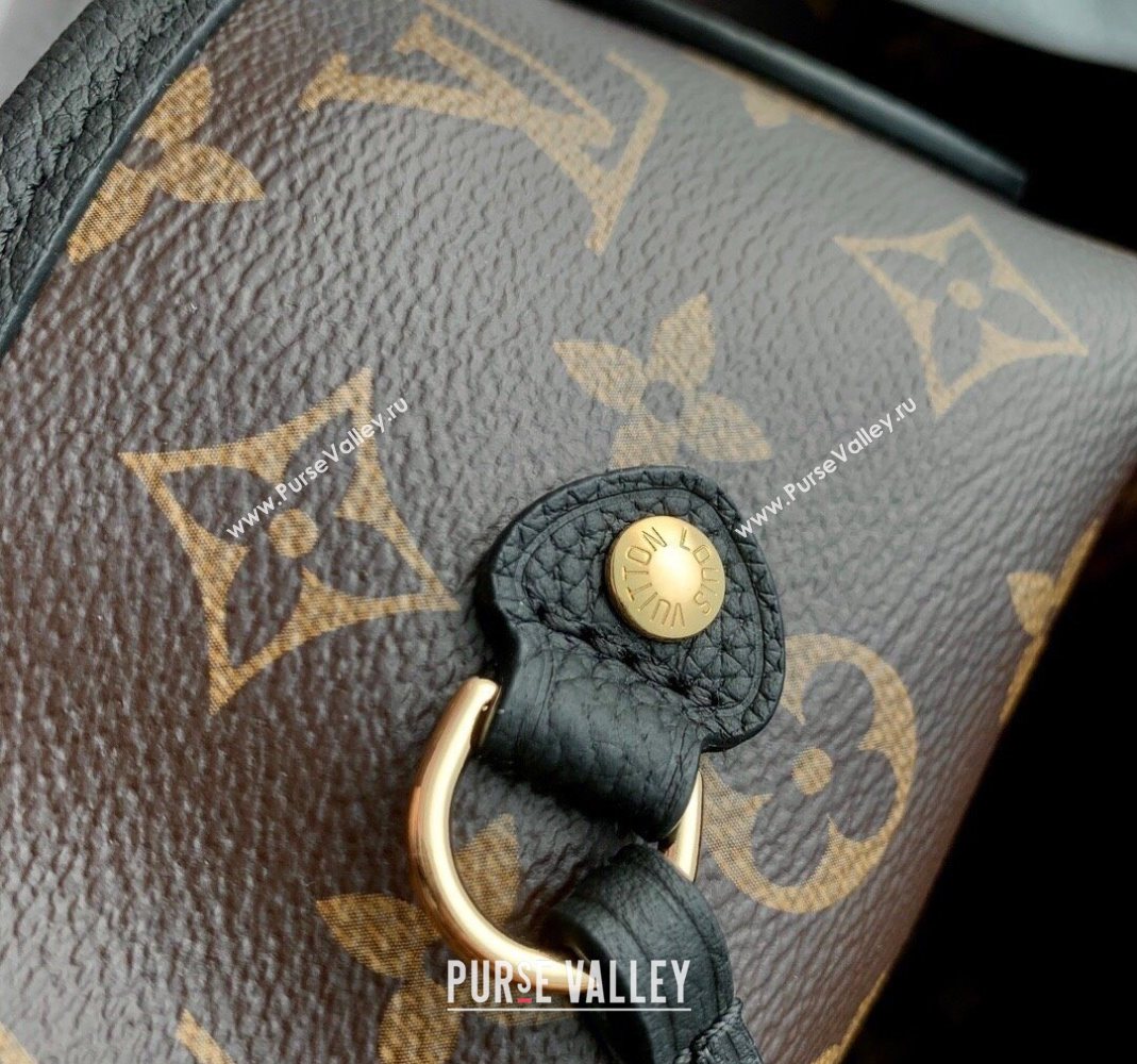 Louis Vuitton Neverfull Bandouliere Inside Out MM Tote bag Monogram Canvas/Black Leather 2025 M14994 (KI-251125089)