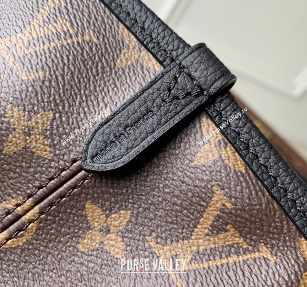 Louis Vuitton Neverfull Bandouliere Inside Out MM Tote bag Monogram Canvas/Black Leather 2025 M14994 (KI-251125089)