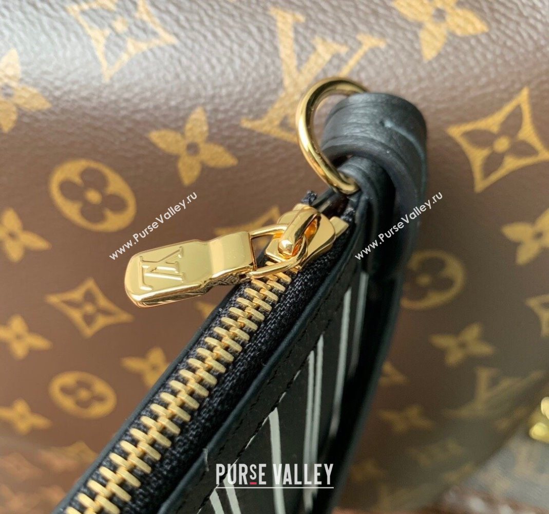 Louis Vuitton Neverfull Bandouliere Inside Out MM Tote bag Monogram Canvas/Black Leather 2025 M14994 (KI-251125089)