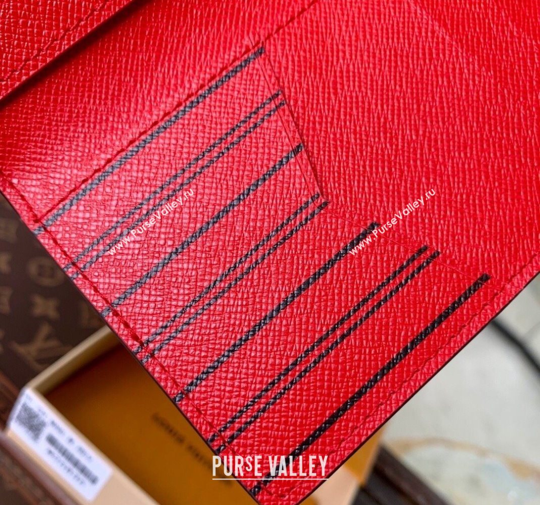 Louis Vuitton Bifold Organizer Wallet in Monogram Canvas/Red 2025 M25835 (KI-251125096)