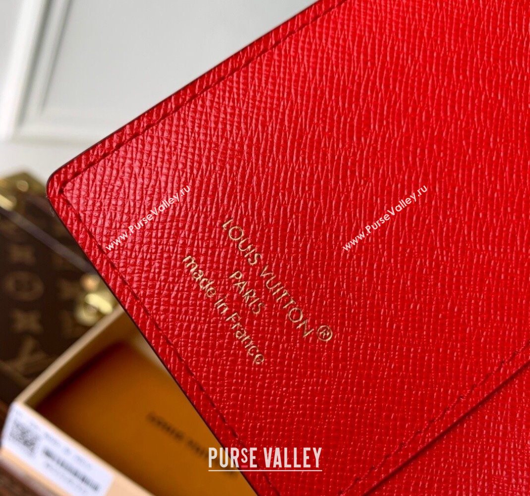 Louis Vuitton Bifold Organizer Wallet in Monogram Canvas/Red 2025 M25835 (KI-251125096)