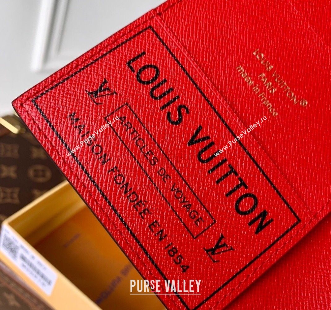 Louis Vuitton Passport Cover Monogram Canvas/Red 2025 M25918 (KI-251125097)