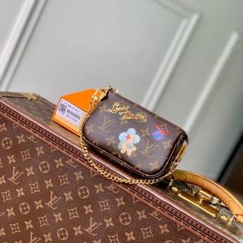 Louis Vuitton Mini Pochette Accessoires bag in Vivienne Winter Holiday Printed 2025 M15328 (KI-251125098)