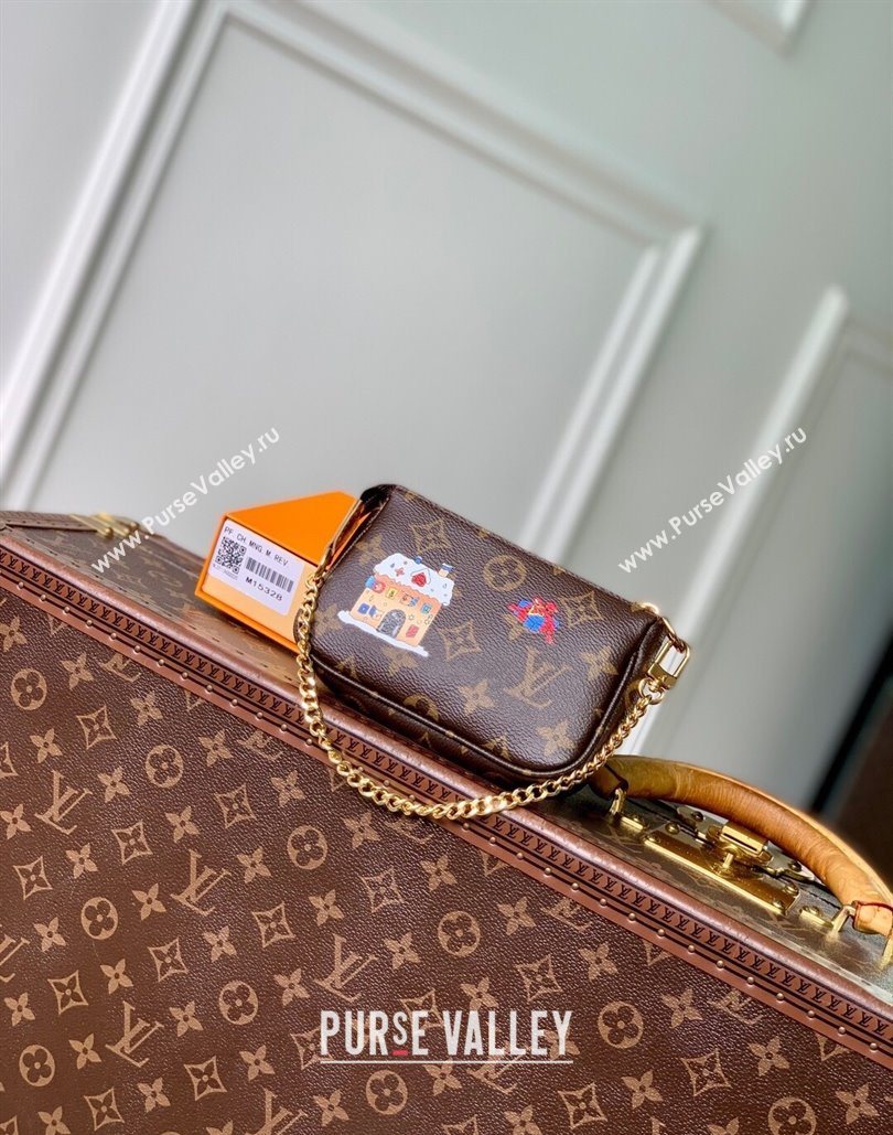 Louis Vuitton Mini Pochette Accessoires bag in Vivienne Winter Holiday Printed 2025 M15328 (KI-251125098)
