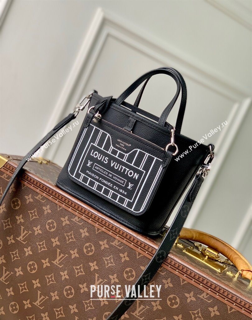 Louis Vuitton Neverfull Inside Out BB Tote Bag M12099 Black Leather/Monogram Eclipse Canvas 2025 (KI-251125084)