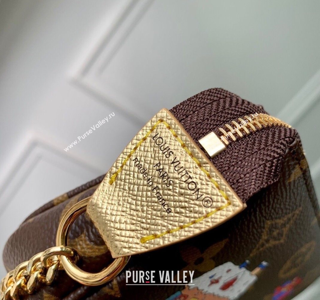 Louis Vuitton Mini Pochette Accessoires bag in Vivienne Winter Holiday Printed 2025 M15328 (KI-251125098)