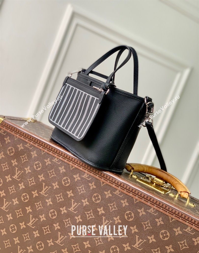 Louis Vuitton Neverfull Inside Out BB Tote Bag M12099 Black Leather/Monogram Eclipse Canvas 2025 (KI-251125084)