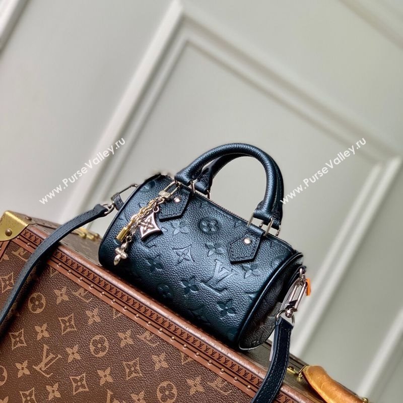 Louis Vuitton Nano Speedy Bag in Monogram Leather Shimmery Ink Blue 2025 M26510 (KI-251126012)