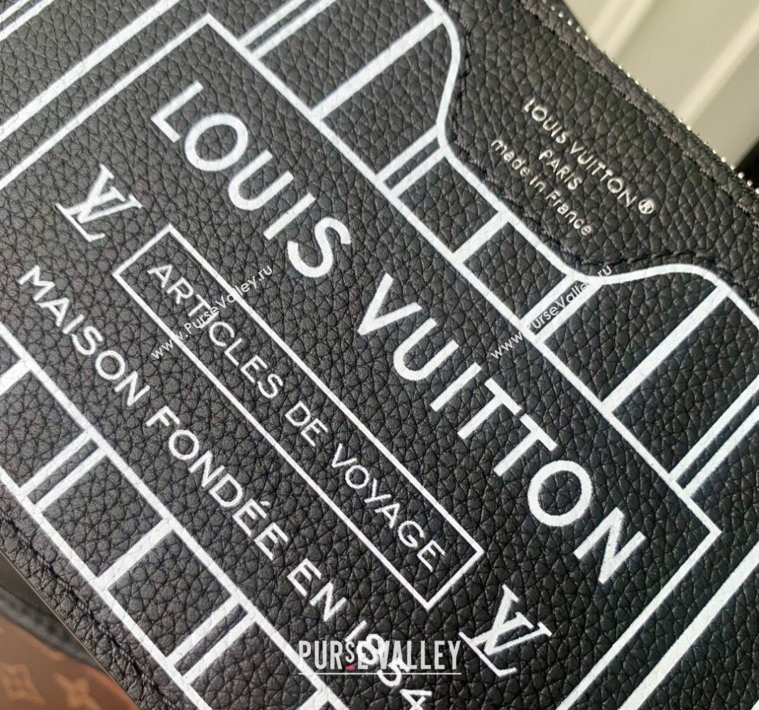 Louis Vuitton Neverfull Inside Out BB Tote Bag M12099 Black Leather/Monogram Eclipse Canvas 2025 (KI-251125084)