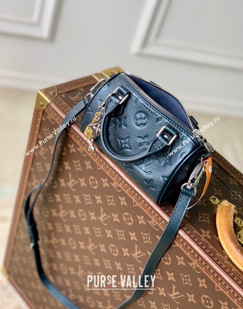 Louis Vuitton Nano Speedy Bag in Monogram Leather Shimmery Ink Blue 2025 M26510 (KI-251126012)