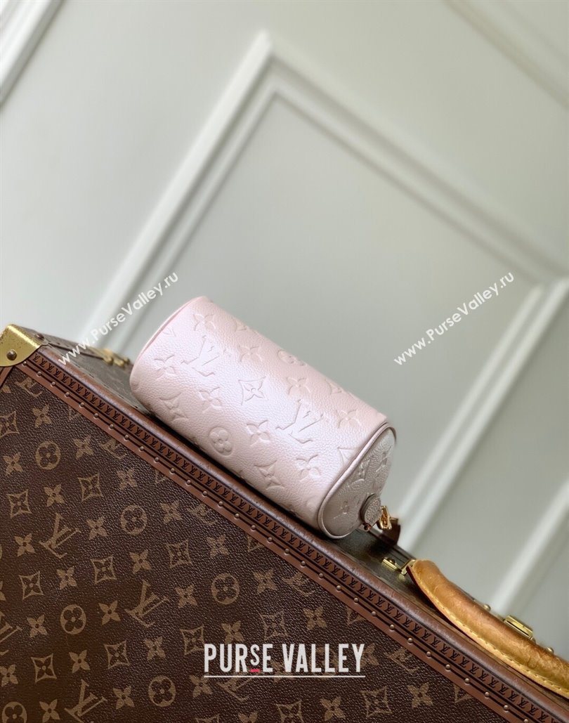 Louis Vuitton Nano Speedy Bag in Monogram Leather Snowy Pearl Pink 2025 M27107 (KI-251126013)