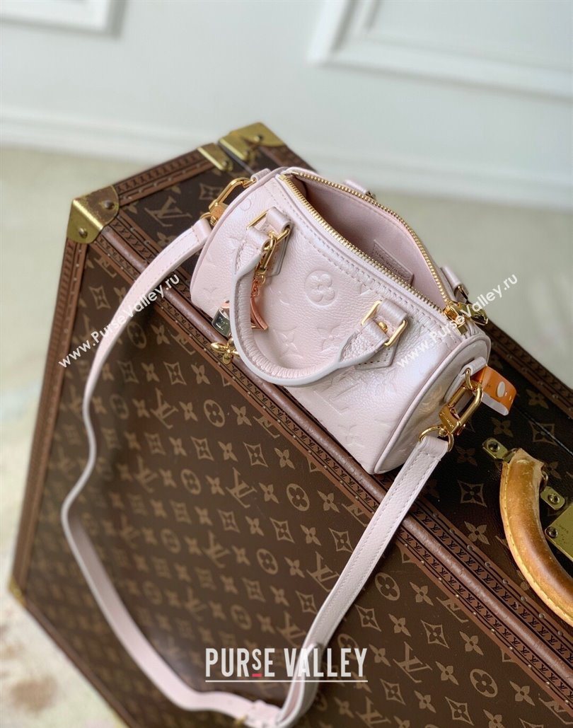 Louis Vuitton Nano Speedy Bag in Monogram Leather Snowy Pearl Pink 2025 M27107 (KI-251126013)