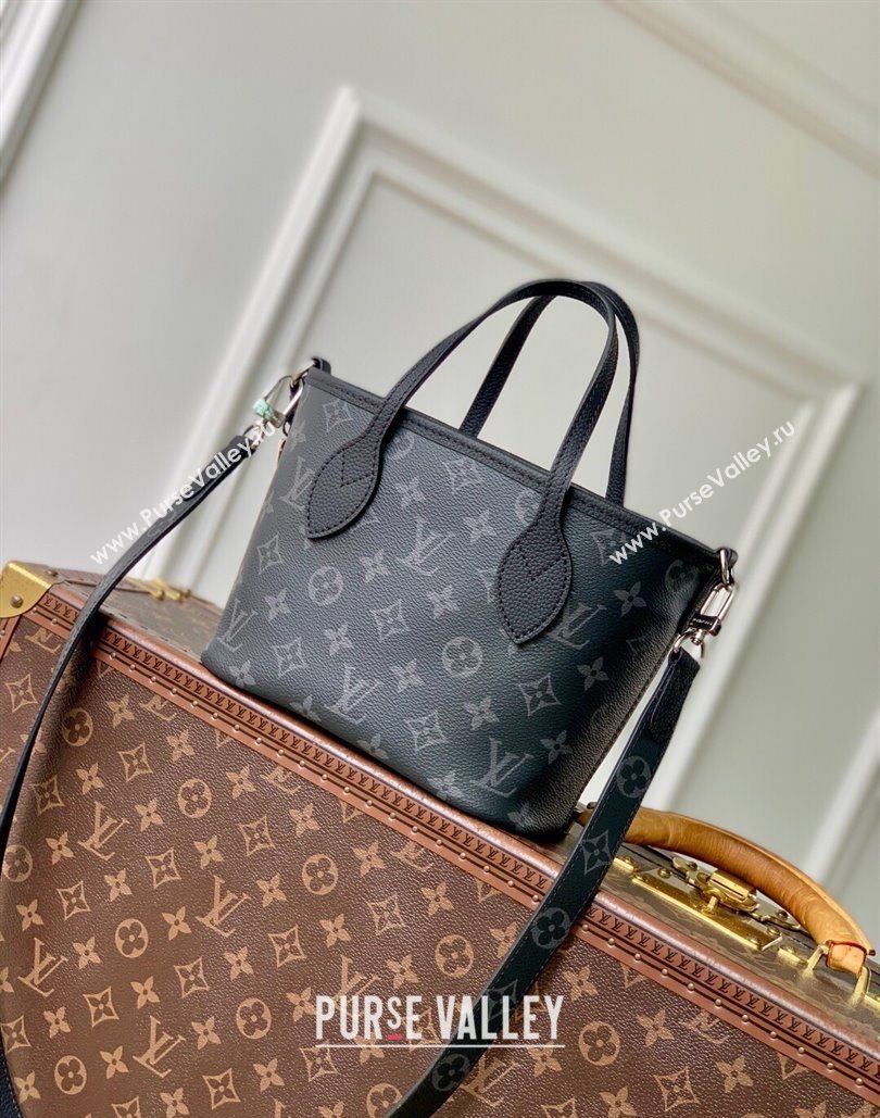 Louis Vuitton Neverfull Inside Out BB Tote Bag M12099 Black Leather/Monogram Eclipse Canvas 2025 (KI-251125084)