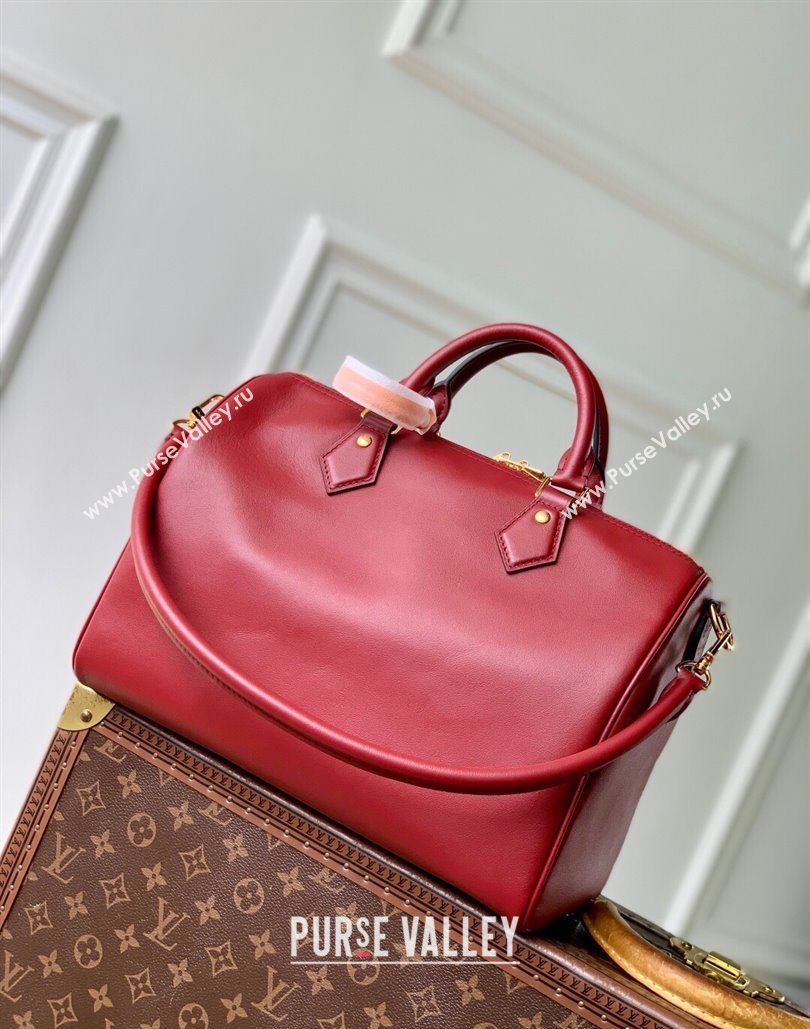 Louis Vuitton Speedy Soft 30 Bag in Calfskin leather Plum Red 2025 M25766 (KI-251126016)