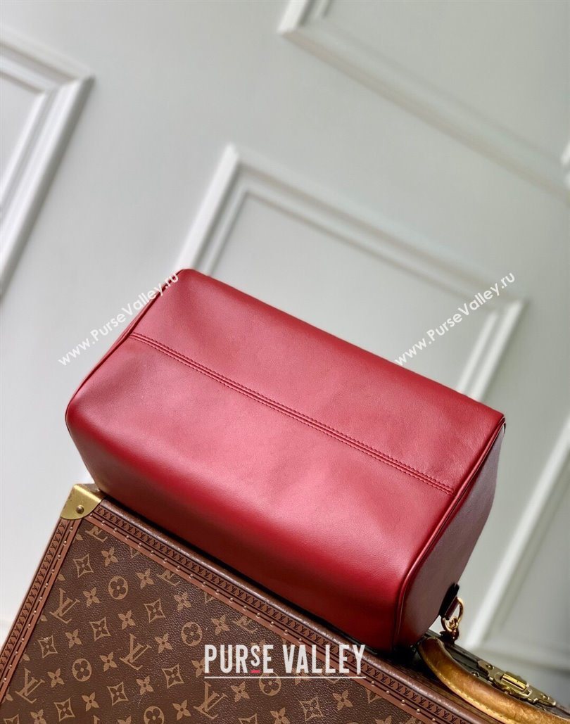 Louis Vuitton Speedy Soft 30 Bag in Calfskin leather Plum Red 2025 M25766 (KI-251126016)