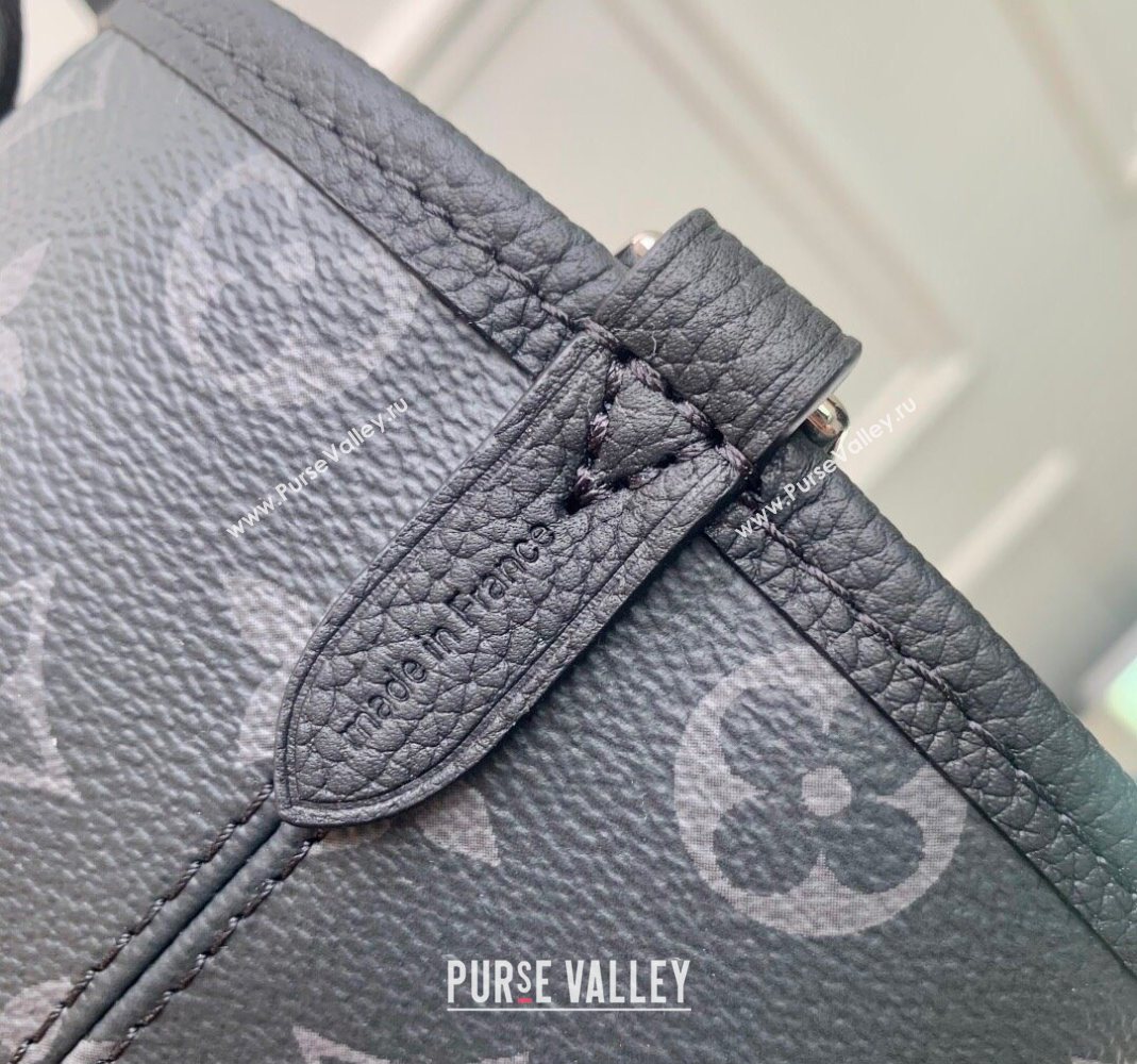 Louis Vuitton Neverfull Inside Out BB Tote Bag M12099 Black Leather/Monogram Eclipse Canvas 2025 (KI-251125084)