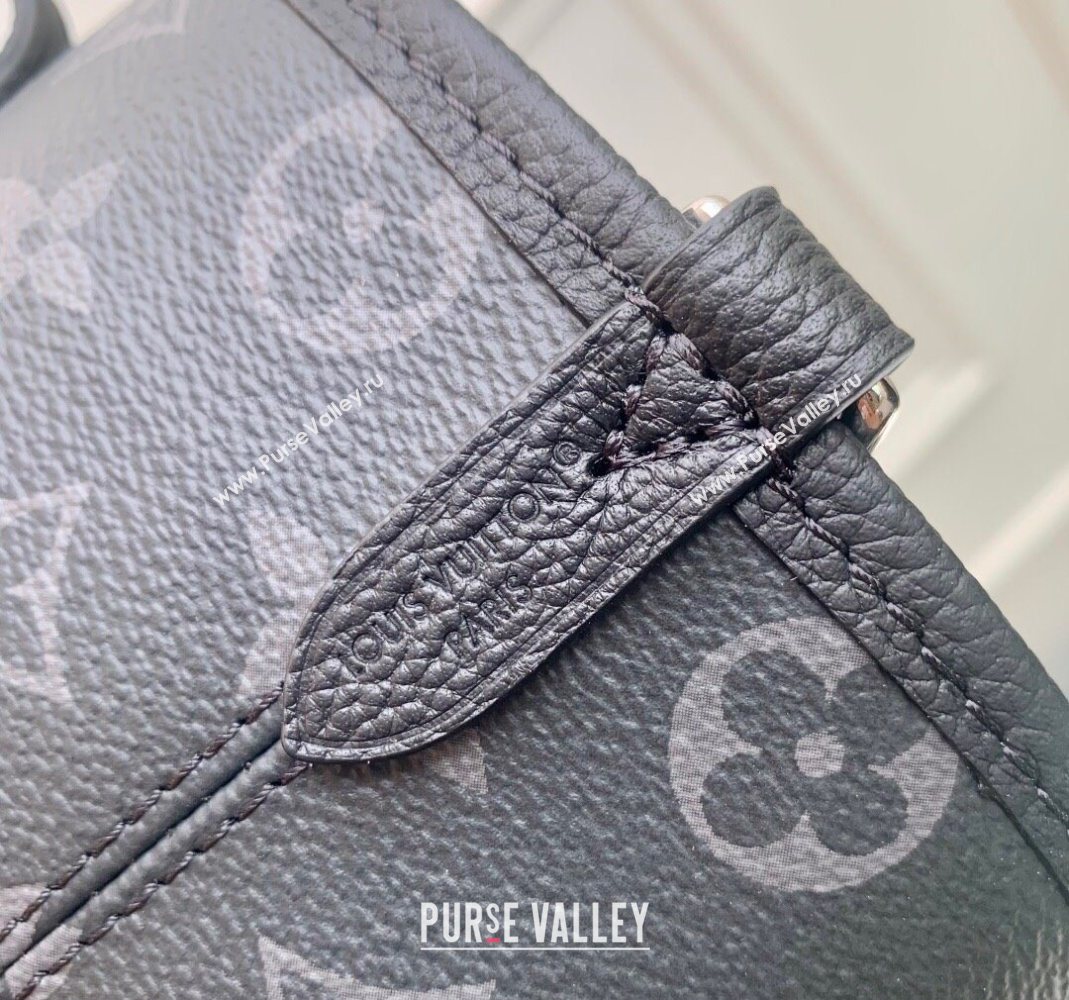 Louis Vuitton Neverfull Inside Out BB Tote Bag M12099 Black Leather/Monogram Eclipse Canvas 2025 (KI-251125084)