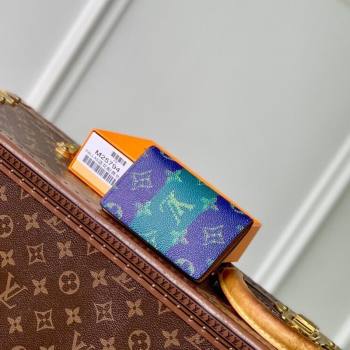Louis Vuitton Pocket Organizer Wallet in Blue Stripes Monogram Heritage Canvas 2025 M25794 (KI-251126017)