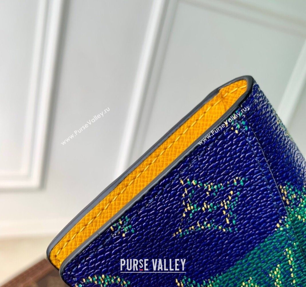 Louis Vuitton Pocket Organizer Wallet in Blue Stripes Monogram Heritage Canvas 2025 M25794 (KI-251126017)