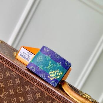 Louis Vuitton Slender Wallet in Blue Stripes Monogram Heritage Canvas 2025 M25795 (KI-251126018)