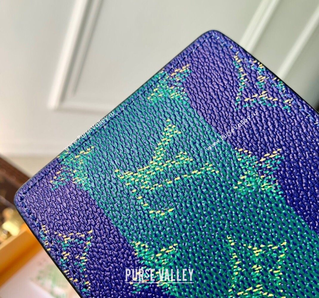 Louis Vuitton Slender Wallet in Blue Stripes Monogram Heritage Canvas 2025 M25795 (KI-251126018)