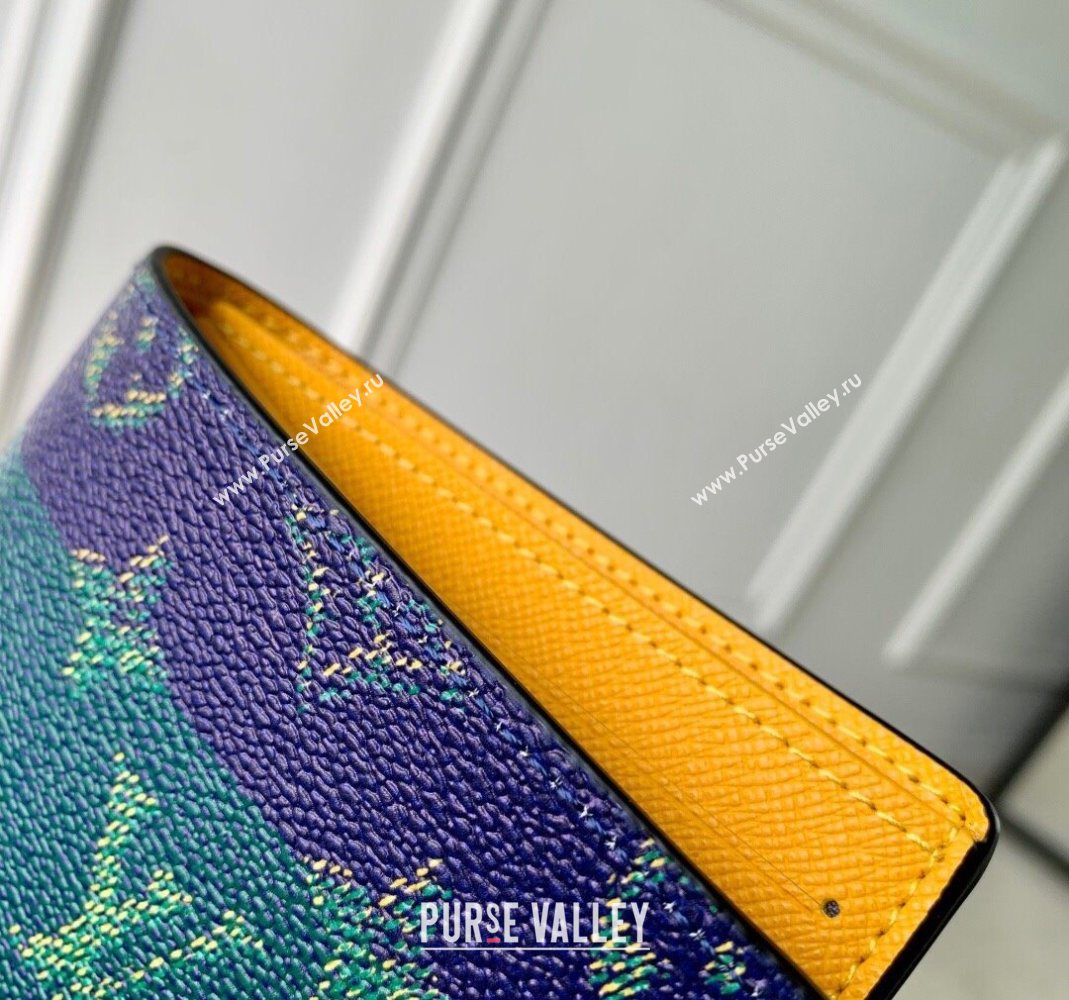 Louis Vuitton Slender Wallet in Blue Stripes Monogram Heritage Canvas 2025 M25795 (KI-251126018)