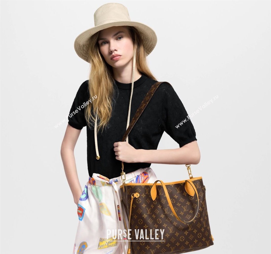 Louis Vuitton Neverfull Bandouliere Inside Out MM Tote bag Monogram Canvas/Gaston Blue Textile 2025 M13753 (KI-251125086)