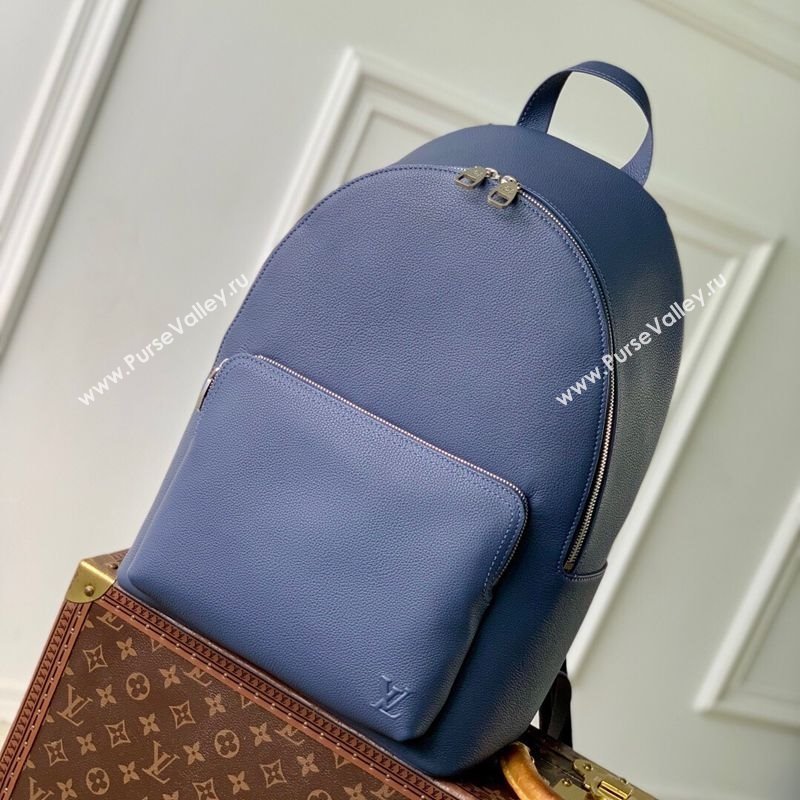 Louis Vuitton Mens Discovery Work Backpack bag in Waxy calfskin Navy Blue 2025 M26022 (KI-251126028)