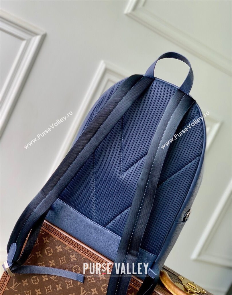 Louis Vuitton Mens Discovery Work Backpack bag in Waxy calfskin Navy Blue 2025 M26022 (KI-251126028)