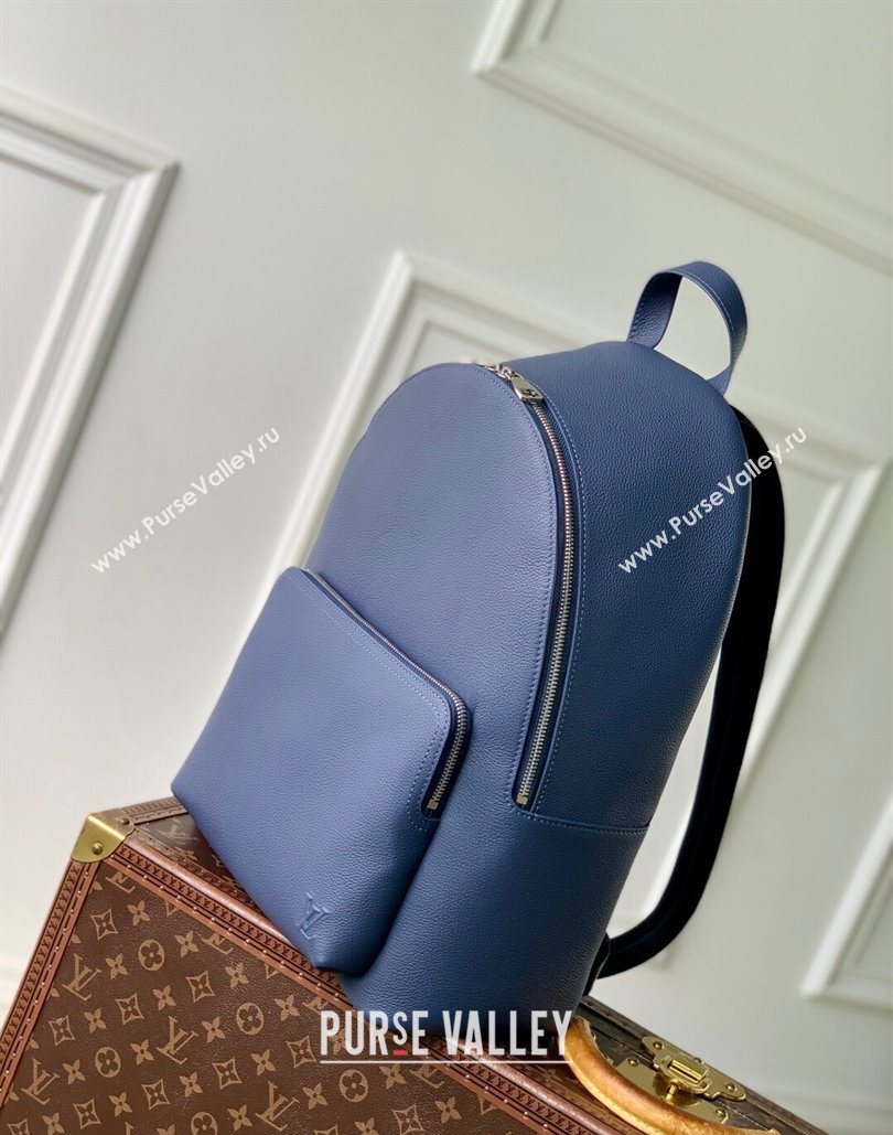 Louis Vuitton Mens Discovery Work Backpack bag in Waxy calfskin Navy Blue 2025 M26022 (KI-251126028)