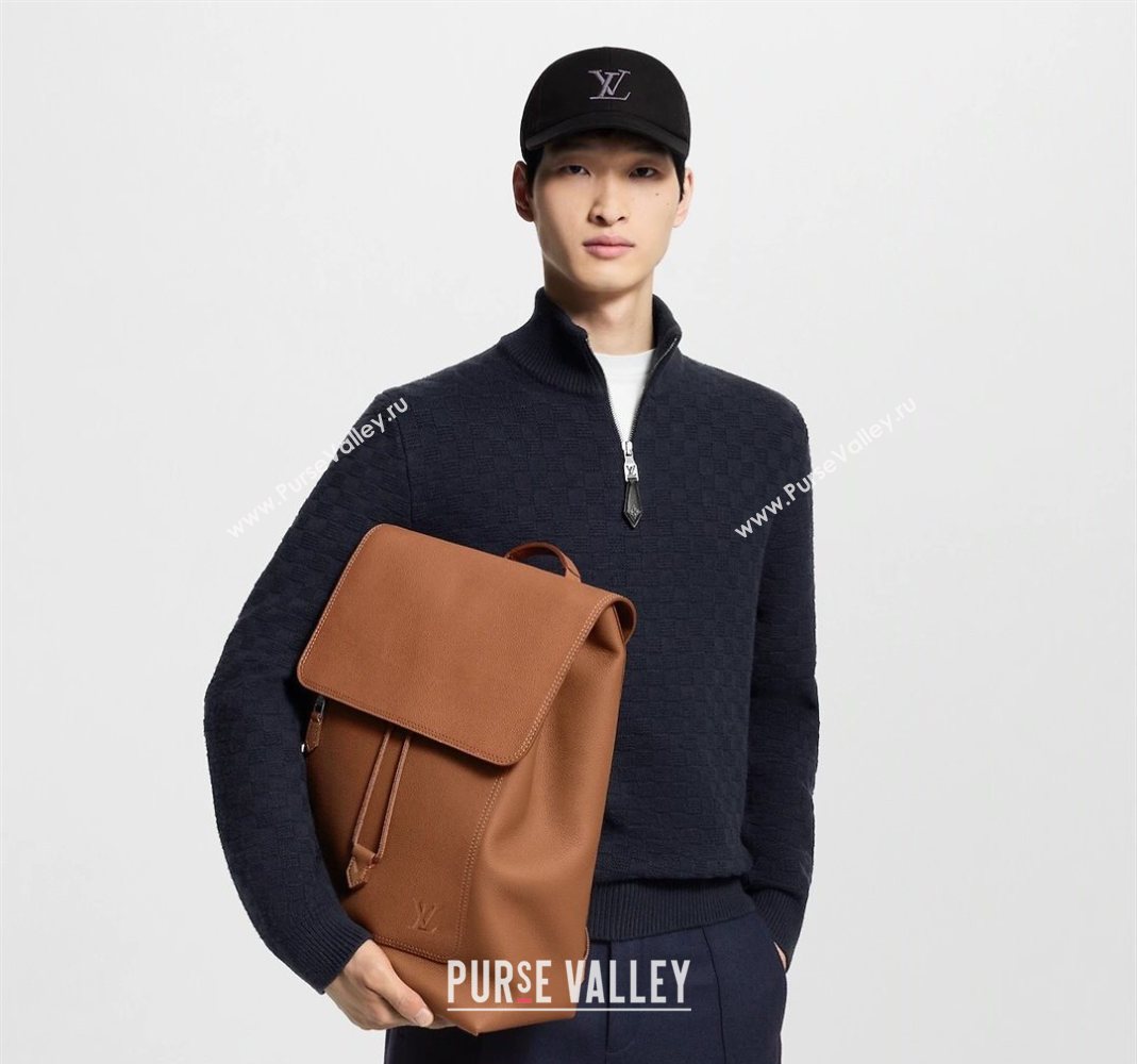 Louis Vuitton Mens Fastline Backpack bag in Tan Brown Waxy calfskin M26023 2025 (KI-251126031)