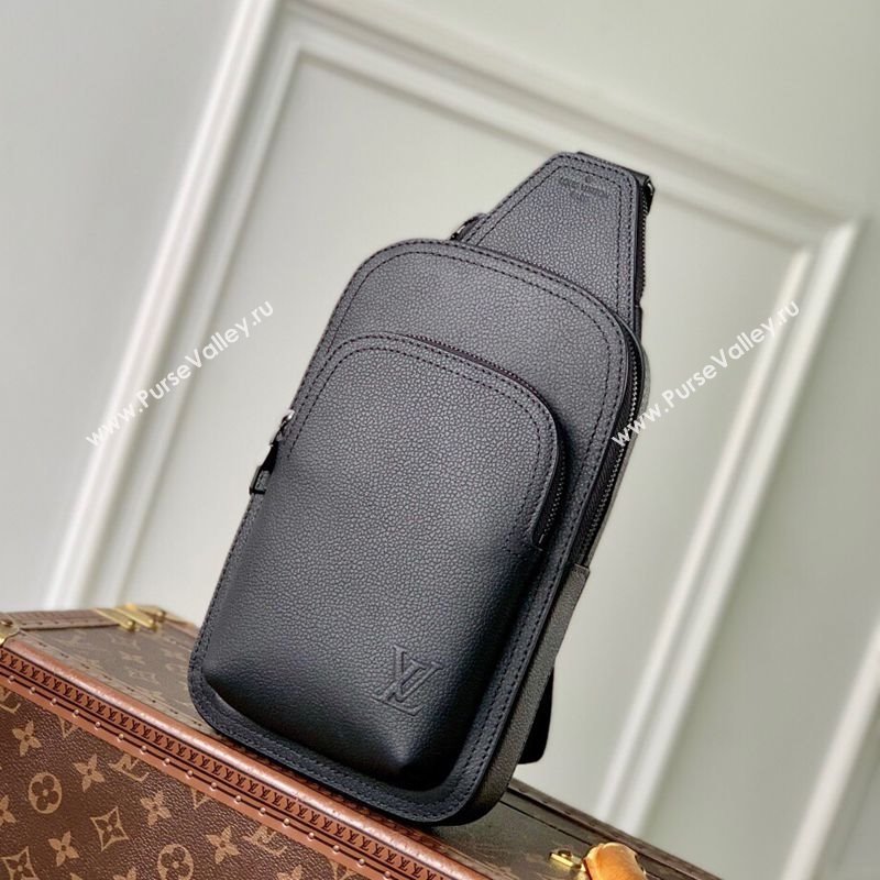 Louis Vuitton Mens Avenue Slingbag PM bag in Waxy calfskin Black 2025 M15255 (KI-251126038)