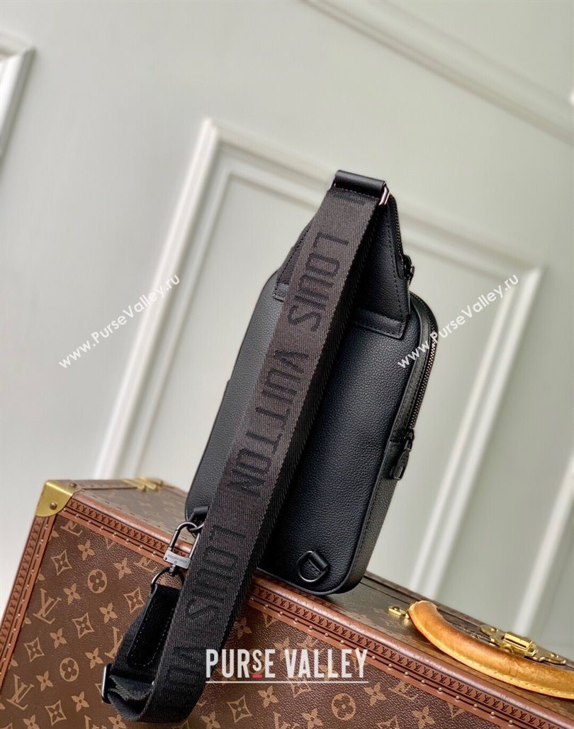 Louis Vuitton Mens Avenue Slingbag PM bag in Waxy calfskin Black 2025 M15255 (KI-251126038)