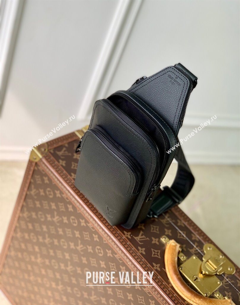 Louis Vuitton Mens Avenue Slingbag PM bag in Waxy calfskin Black 2025 M15255 (KI-251126038)