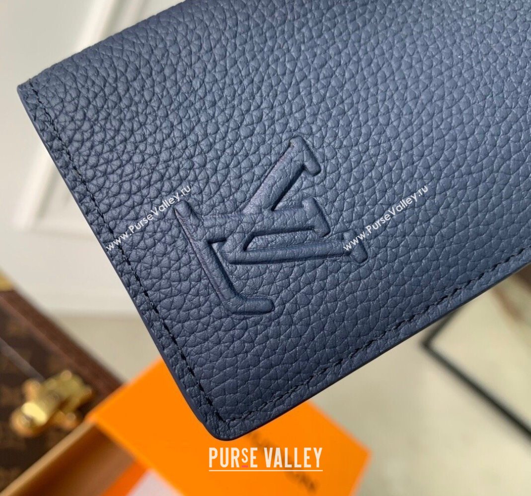 Louis Vuitton Pocket Organizer Wallet in Waxy calfskin leather Navy Blue 2025 M25984 (KI-251125114)