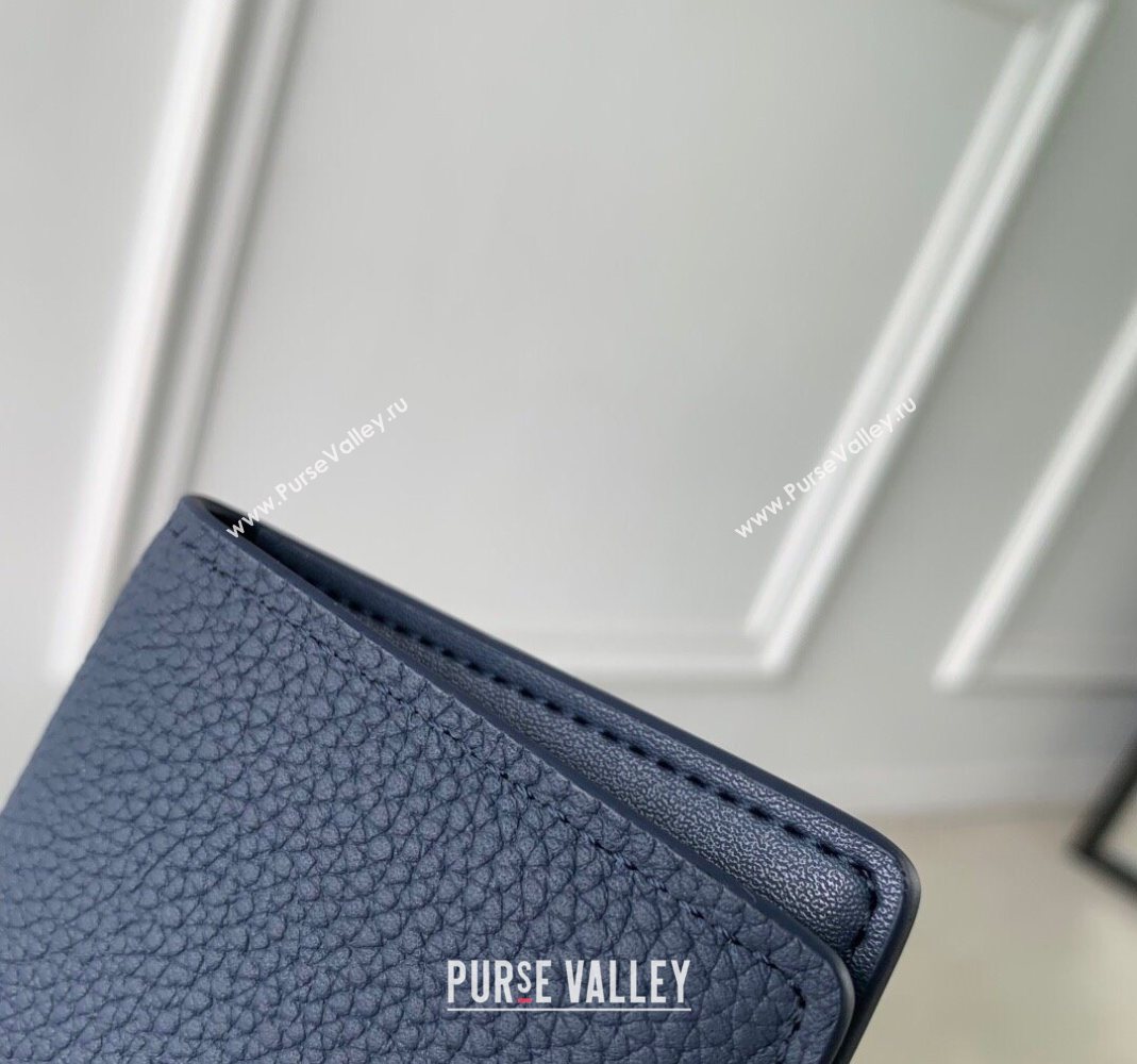 Louis Vuitton Pocket Organizer Wallet in Waxy calfskin leather Navy Blue 2025 M25984 (KI-251125114)