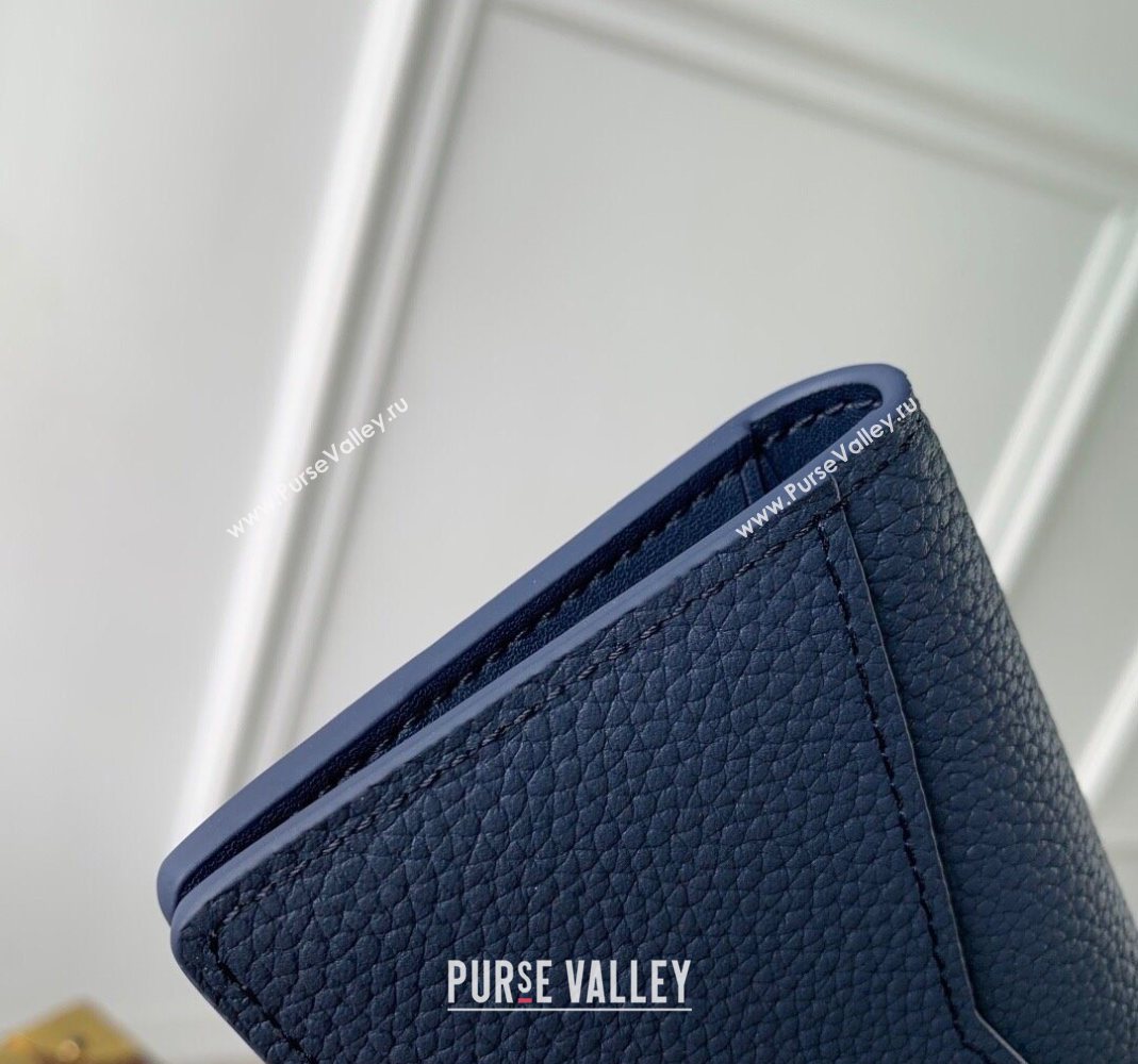 Louis Vuitton Pocket Organizer Wallet in Waxy calfskin leather Navy Blue 2025 M25984 (KI-251125114)