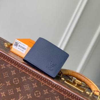 Louis Vuitton Multiple Wallet in Waxy calfskin Navy Blue 2025 M25983 (KI-251125127)