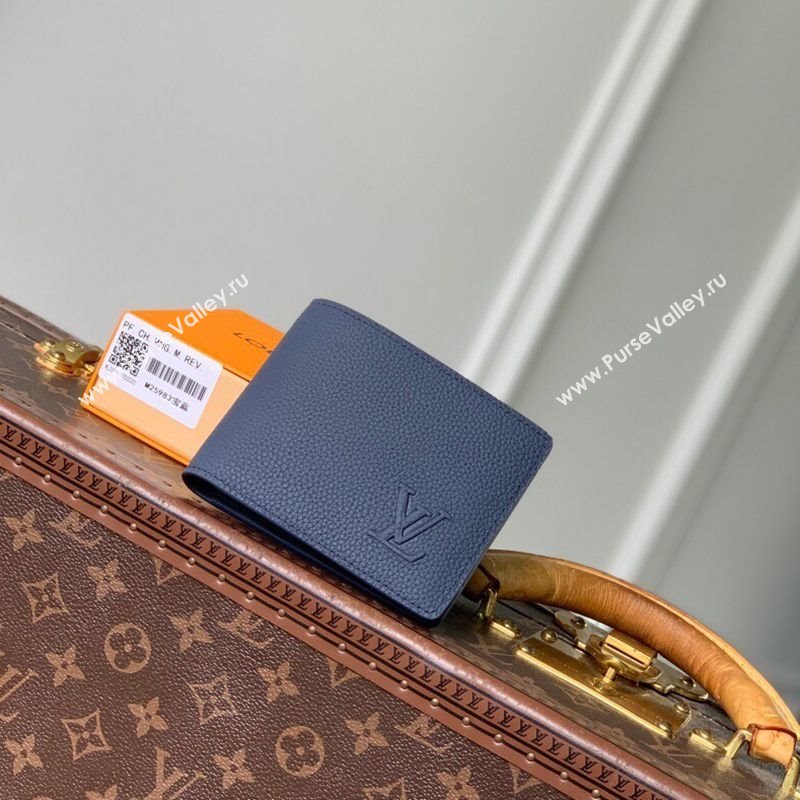 Louis Vuitton Multiple Wallet in Waxy calfskin Navy Blue 2025 M25983 (KI-251125127)